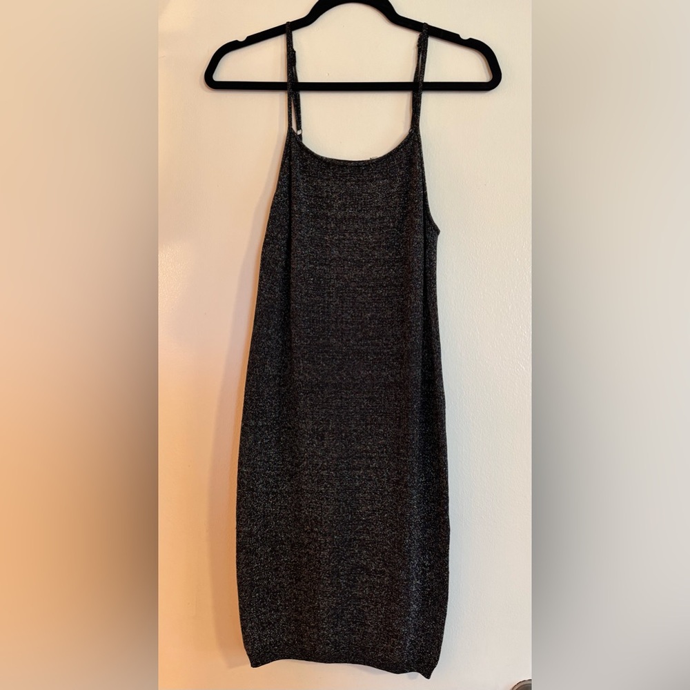 Urban Outfitters Bodycon Black Glitter Cocktail Dress NWT